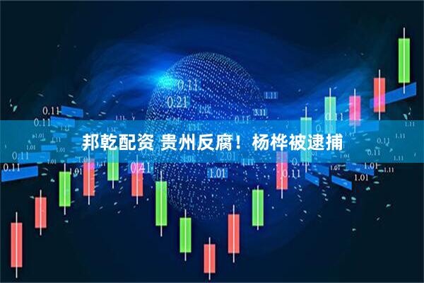 邦乾配资 贵州反腐！杨桦被逮捕